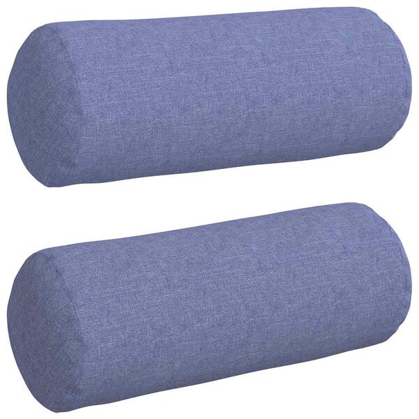 vidaXL Almofadas de Apoio 2 pcs Azul Jeans &Oslash; 15 x 40 cm tecido