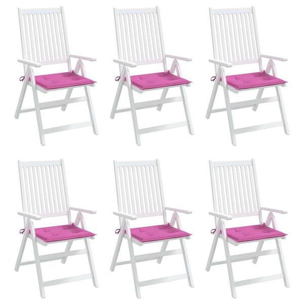 vidaXL Almofad&otilde;es p/ cadeira 6pcs 50x50x4cm tecido rosa