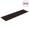 vidaXL Tapetes de escada autoadesivos 15 pe&ccedil;as 76x20 cm marrom escuro retangulares