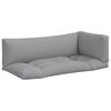vidaXL Almofad&otilde;es p/ m&oacute;veis de paletes 3 pcs tecido cinza