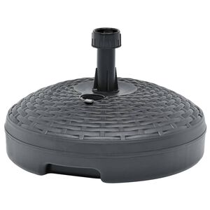 vidaXL Base guarda-sol c/ areia/&aacute;gua 20 L pl&aacute;stico vime antracite