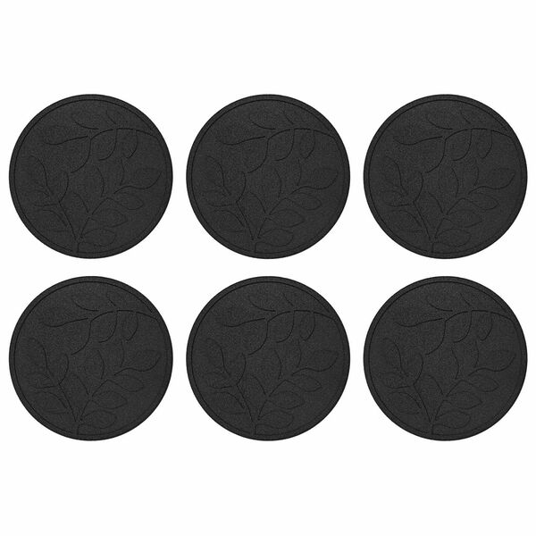 vidaXL Pedra Passo 6 pcs Preto &Oslash; 44 x 2 cm Borracha