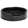 vidaXL Ninho para c&atilde;es 69x59x19 cm pel&uacute;cia/couro artificial preto