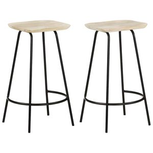 vidaXL Bancos de bar 2 pcs madeira de mangueira maci&ccedil;a
