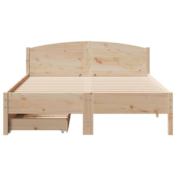vidaXL Cama sem colch&atilde;o 120x190 cm madeira de pinho maci&ccedil;a