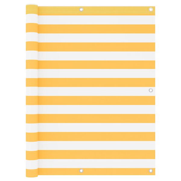 vidaXL Tela de varanda 120x500 cm tecido Oxford branco e amarelo