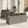 vidaXL Conjunto de Sof&aacute; de Jardim 6 pcs Cinzeto Rattan Sint&eacute;tico