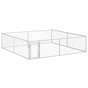 vidaXL Canil de exterior em a&ccedil;o galvanizado 4x4x1 m