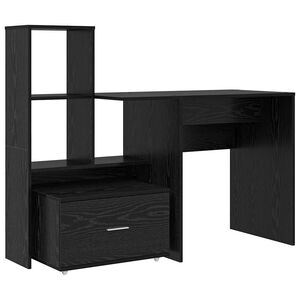 vidaXL Mesa Carvalho Preto Derivados de Madeira 131,5 x 50 x 106,5 cm