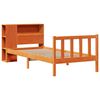 vidaXL Cama com estante sem colchão 75x190cm pinho maciço castanho-mel