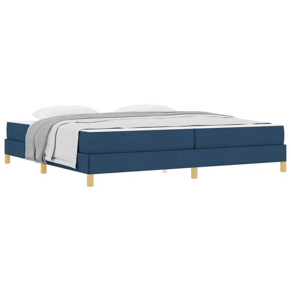 vidaXL Cama Box com colch&atilde;o Azul 200 x 200 cm tecido