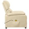 vidaXL Poltrona de massagens tecido cor creme