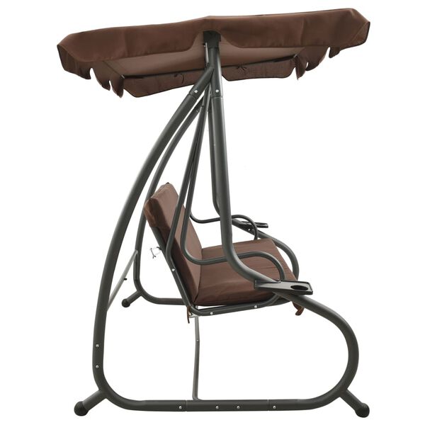 vidaXL Baloi&ccedil;o de jardim com toldo cor caf&eacute;