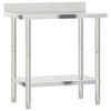 vidaXL Mesa cozinha rebordo antissalpicos 82,5x55x93 cm a&ccedil;o inoxid&aacute;vel