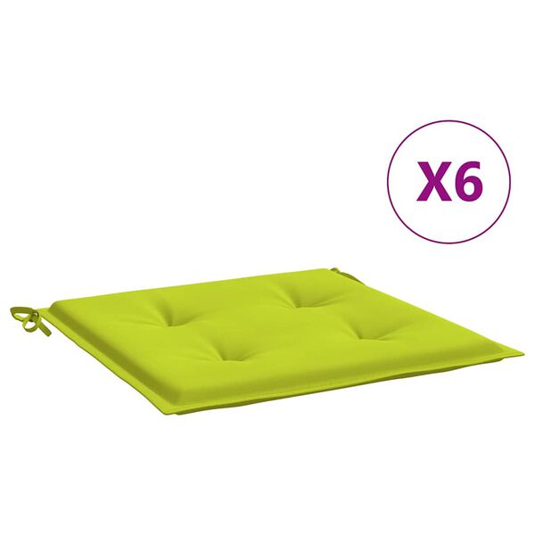 vidaXL Almofad&otilde;es cadeiras jardim 6 pcs tecido oxford verde brilhante
