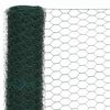 vidaXL Cerca arame galinheiro 25x1,2 m a&ccedil;o c/ revestimento PVC verde