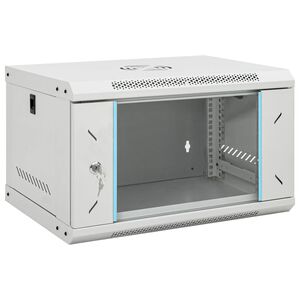 vidaXL Arm&aacute;rio de rede de parede 6U 19" IP20 53x40x30 cm