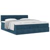 vidaXL Estrutura de cama otomana com colch&atilde;o 180x200 cm azul escuro