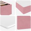 vidaXL Cama com arruma&ccedil;&atilde;o e colch&atilde;o Rosa 140 x 200 cm Veludo