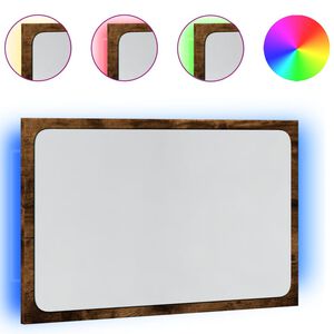 vidaXL Espelho de casa de banho c/ LED deriv. madeira carvalho sonoma