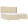 vidaXL Cama Box Springs com Colch&atilde;o Cinza Escuro 90x190 cm Creme