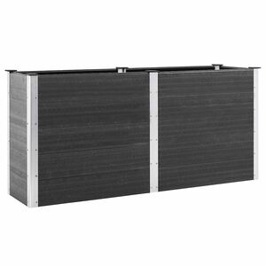 vidaXL Canteiro elevado de jardim 200x50x91 cm WPC cinzento