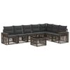 vidaXL Conjunto de Sof&aacute; de Jardim 8 unid. Cinza e Cinza Escuro vime PE