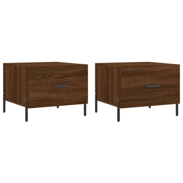 vidaXL Mesa centro 2 pcs 50x50x40 cm madeira proc. carvalho castanho