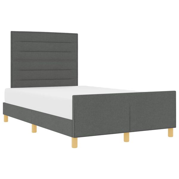 vidaXL Estrutura da Cama Cinzento escuro 120 x 190 cm tecido