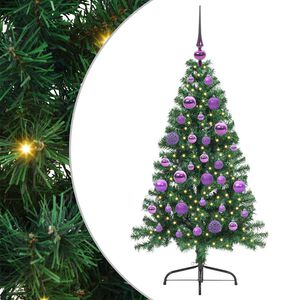 vidaXL &Aacute;rvore de Natal Artificial Pr&eacute;-iluminada Verde 120 cm PVC