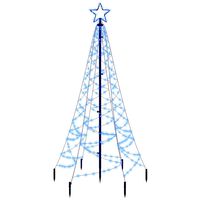 vidaXL Árvore de Natal com espigão 200 luzes LED 180 cm azul