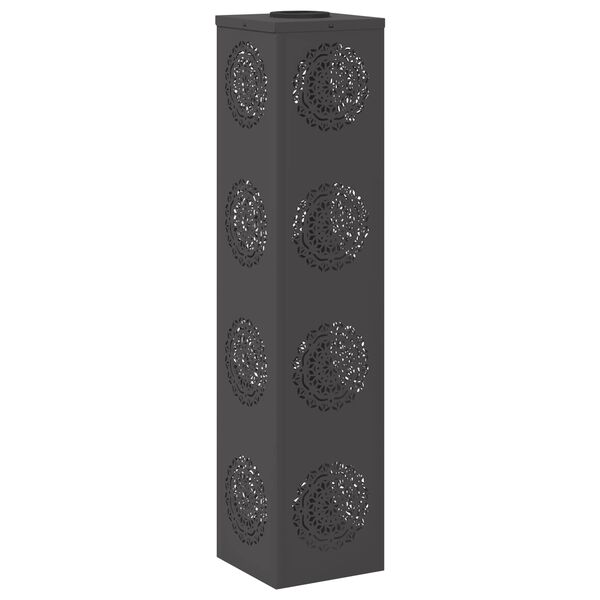 vidaXL Luz Solar LED de Caminho 2 pcs Preto A&ccedil;o Laminado a Frio