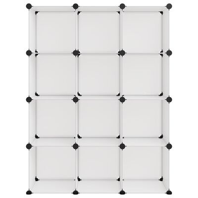 vidaXL Cubo de arrumação com 12 cubos PP transparente