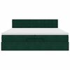 vidaXL Estrutura de cama otomana com colch&atilde;o verde escuro Veludo