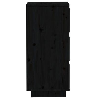 vidaXL Aparador 32x34x75 cm madeira de pinho maciça preto