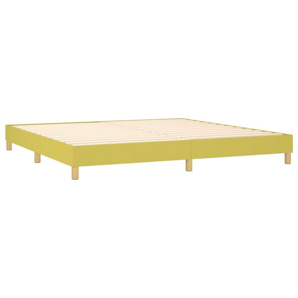 vidaXL Cama com molas/colch&atilde;o 200x200 cm tecido verde