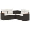 vidaXL Conjunto de Sof&aacute;s 5 unid. Preto e Branco Creme