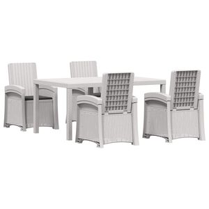 vidaXL Conjunto de Jantar para Jardim 5 unid. Branco e Antracite PP