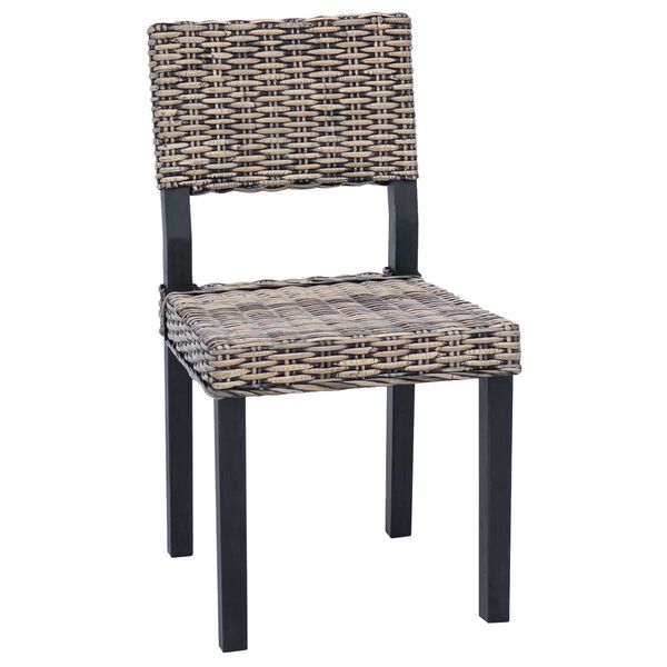vidaXL Cadeira de jantar 2 pcs Preto lavado 46 x 55 x 84 cm