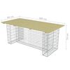 vidaXL Mesa de jardim com gabi&atilde;o de a&ccedil;o 180x90x74 cm pinho