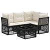 vidaXL Conjunto de Sof&aacute; de Jardim 5 unid. Preto vime PE