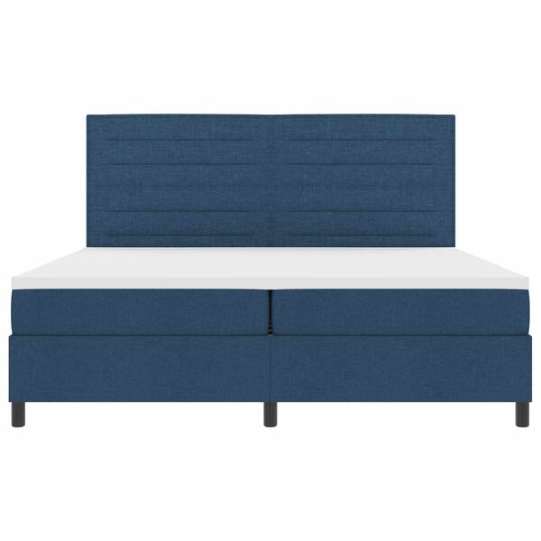 vidaXL Cama Box com colch&atilde;o com led Azul 200 x 200 cm tecido