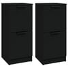 vidaXL Aparadores 2 pcs 30x30x70 cm derivados de madeira preto
