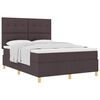 vidaXL Cama Box com colch&atilde;o Marrom Escuro 140 x 200 cm tecido