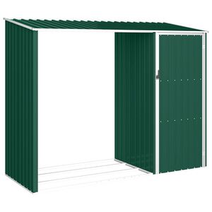 vidaXL Abrigo de lenha para jardim 245x98x159 cm a&ccedil;o galvanizado verde