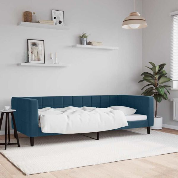 vidaXL Sof&aacute;-cama 90x200 cm veludo azul