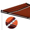 vidaXL Toldo retr&aacute;til manual com LED 350x250 cm laranja e castanho