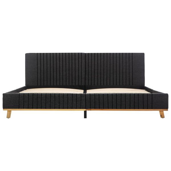 vidaXL Estrutura de cama 160x200 cm tecido cinzento-escuro