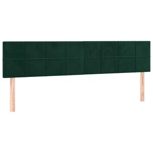 vidaXL Cabeceira de cama 2 pcs veludo 100x5x78/88 cm verde-escuro