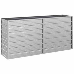 vidaXL Canteiro elevado de jardim 160x40x77cm a&ccedil;o galvanizado prateado